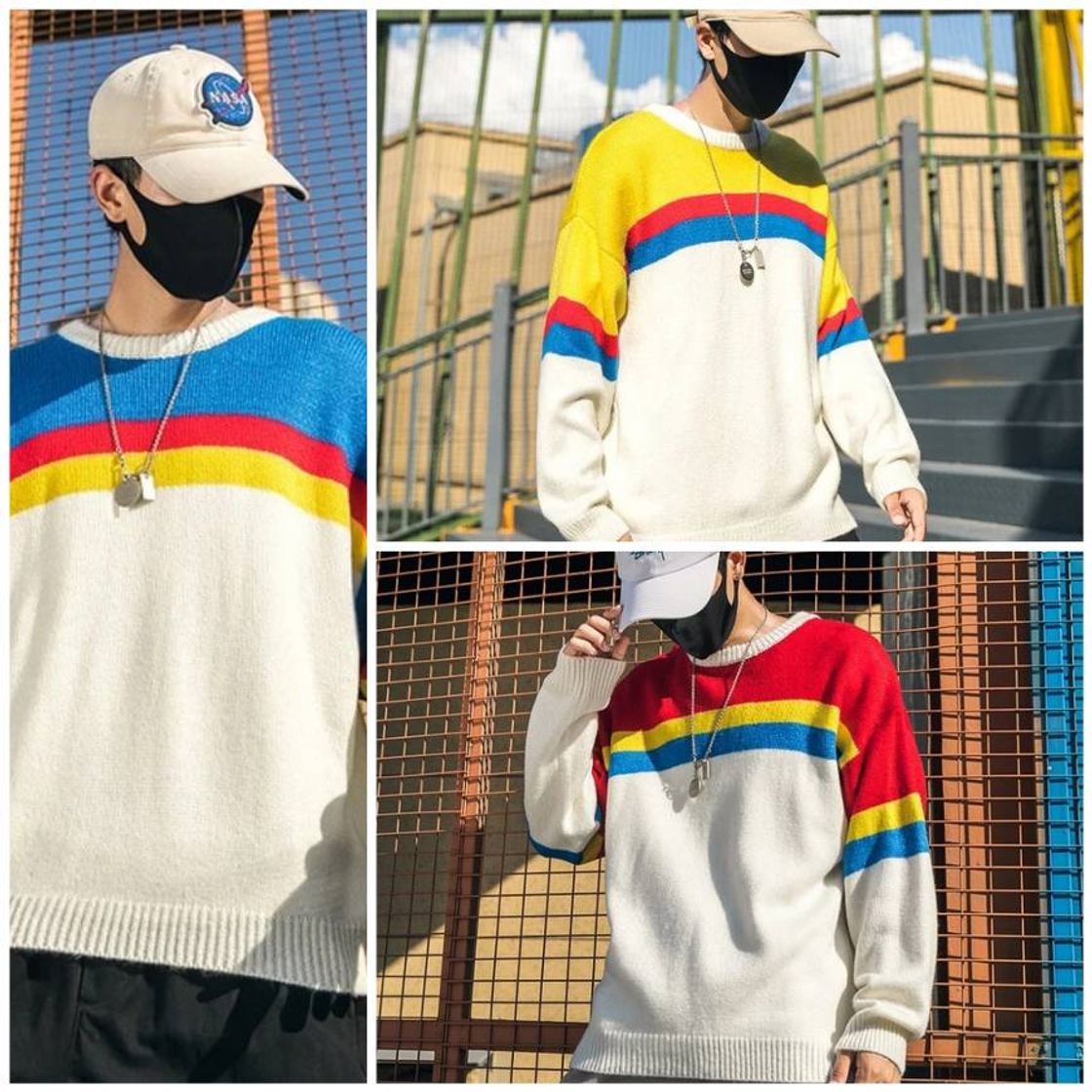 Fashion SHIKISO Rainbow Wool Sweater