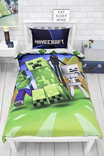 Minecraft Creeps - Funda de edredón para Cama Individual