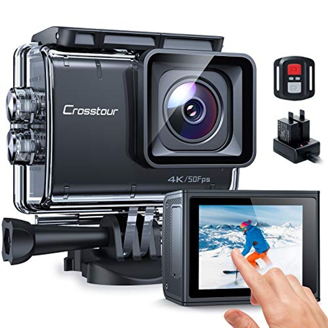 Producto Crosstour CT9700 Cámara Deportiva nativa 4K50fps con Pantalla táctil Videocámara subacuática de