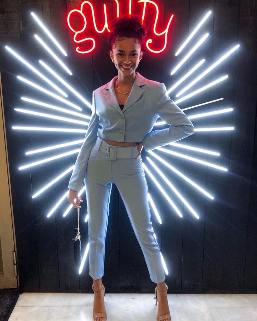 Social Calças azuis com cinto