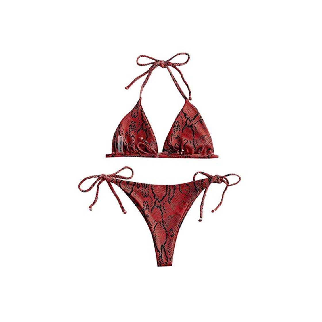 Social Bikini De Tirantes Traje De Baño Bikini Mujer Conjunto De Bikini De Serpiente Para Mujer Traje De Baño De Vendaje Traje De Baño De Cintura Baja Traje De Baño De Corte Alto Halter Ropa De Playa Biq