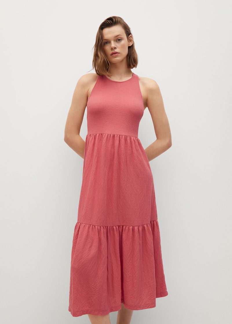 Fashion Vestido textura volante - Mujer | Mango México