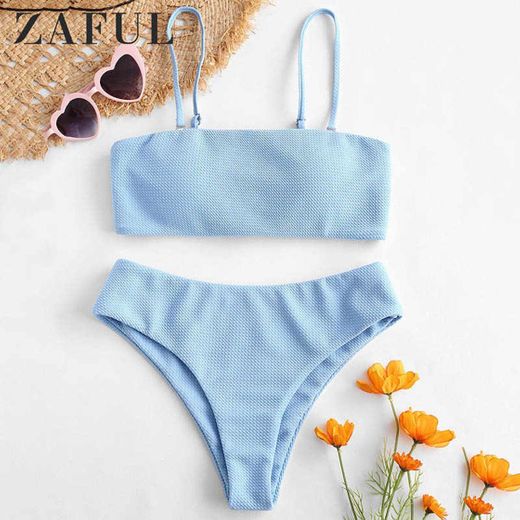 Zaful - Conjunto de bikini con tirantes