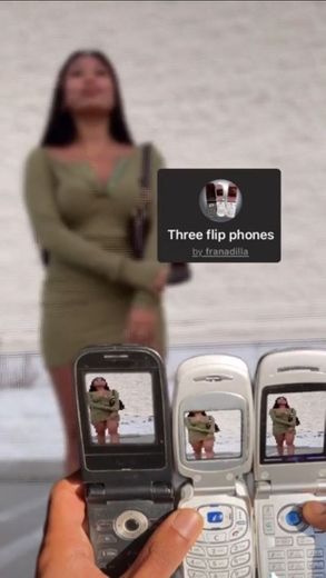 three flip phones 