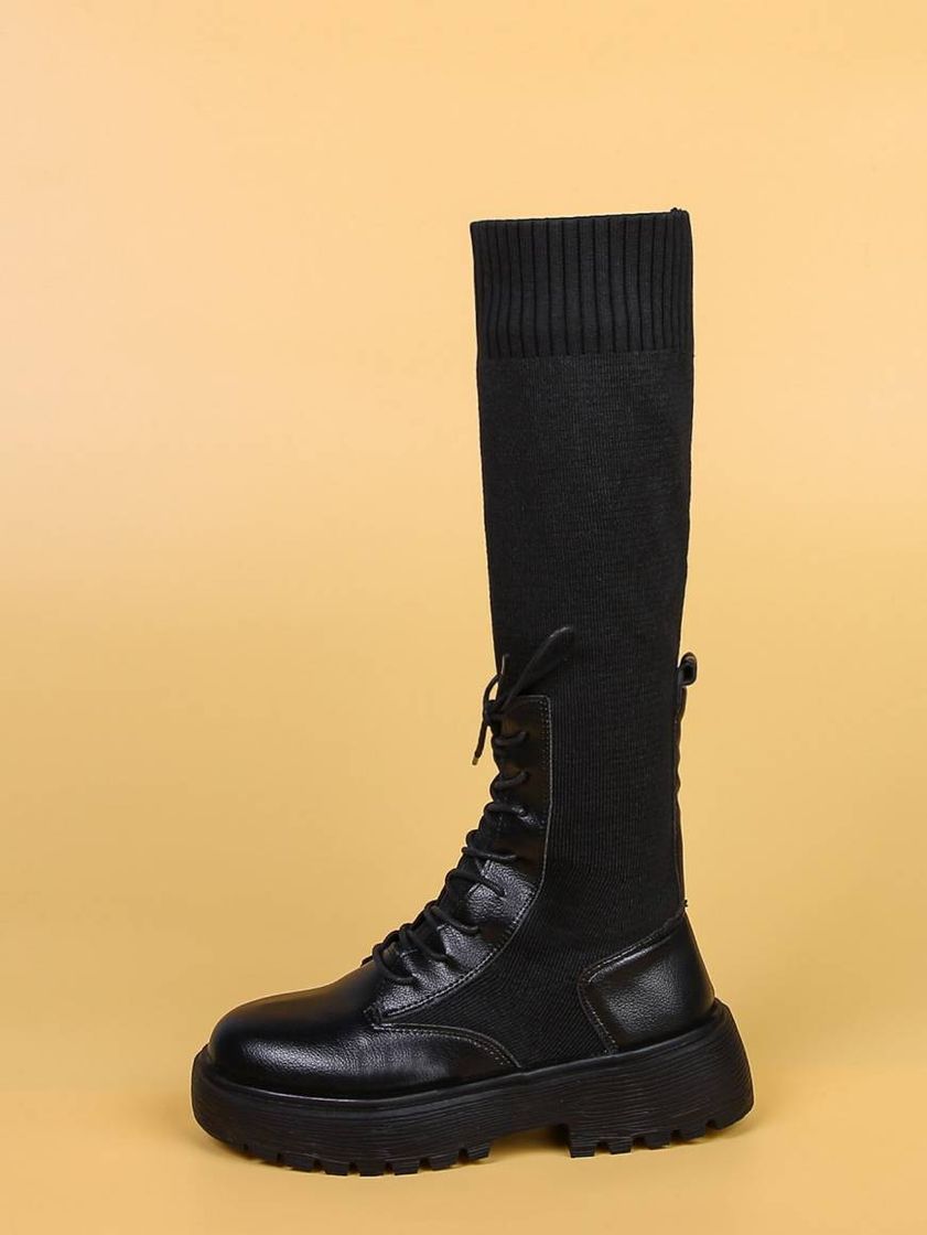 Moda Sem zíper amarrar simples botas