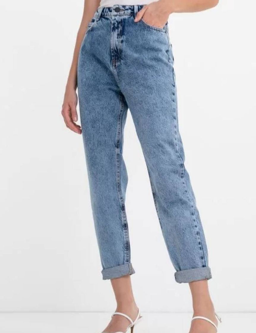 Moda Calça cintura alta mom Jeans