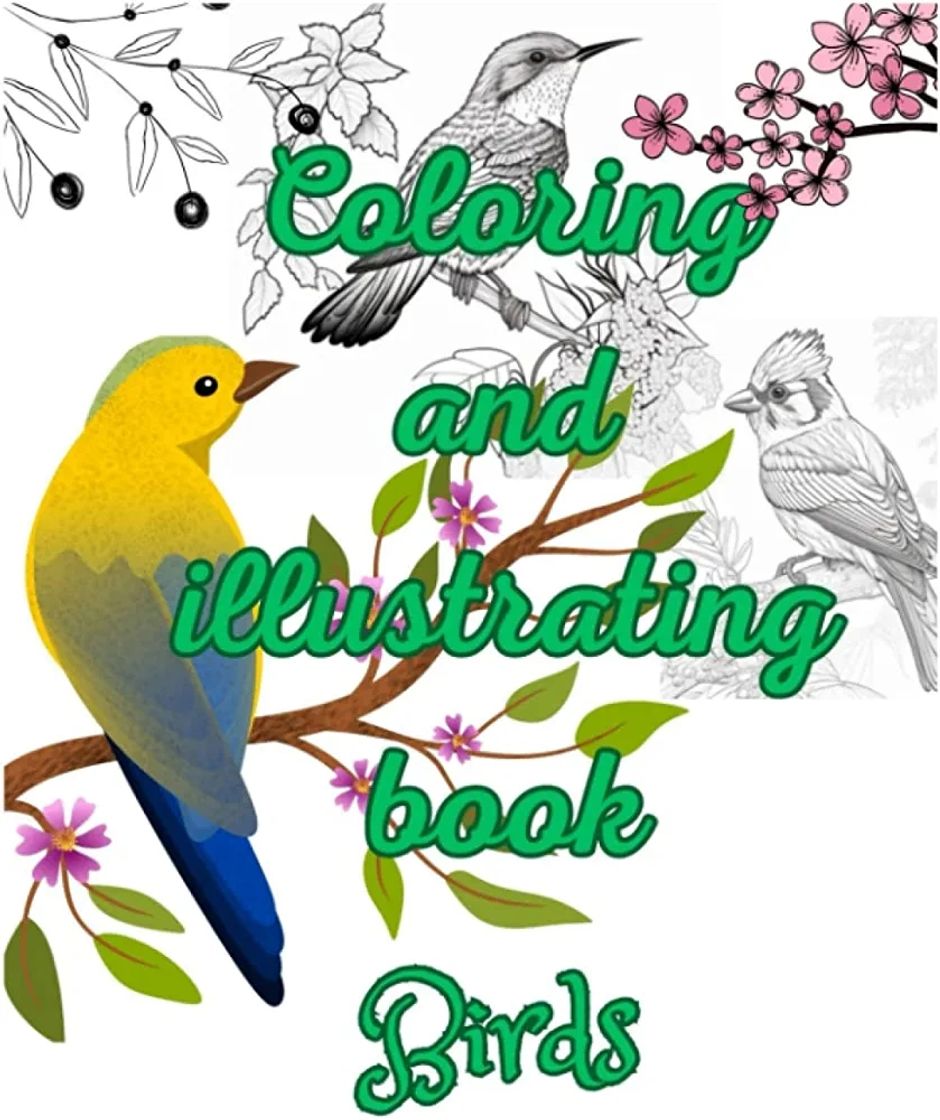 Libro Coloring and illustrating book birds