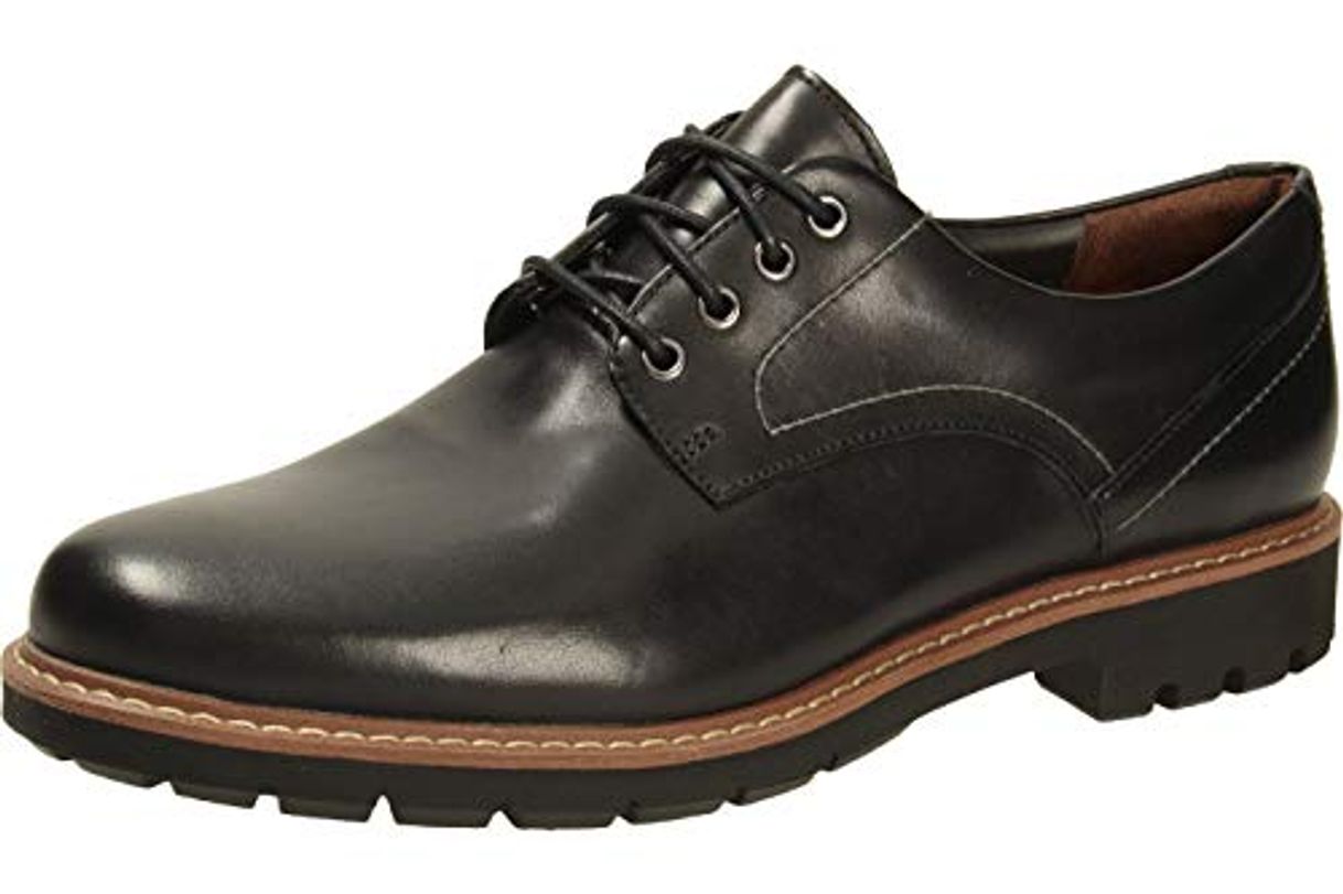 Fashion Clarks Batcombe Hall Derby - Zapatos de Cordones para Hombre, Negro