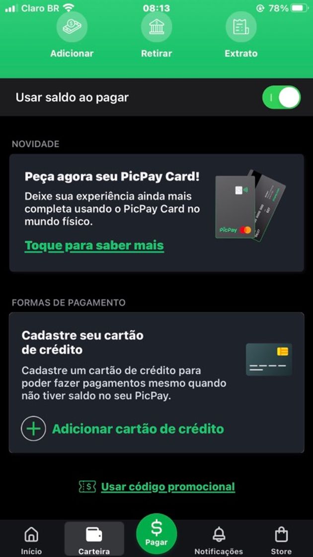 Moda meu código do picpay 