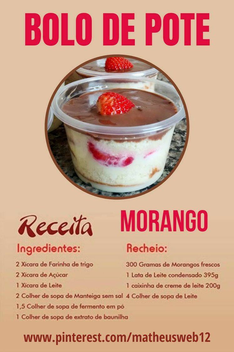 Fashion Bolo de pote morango 🍓❤️