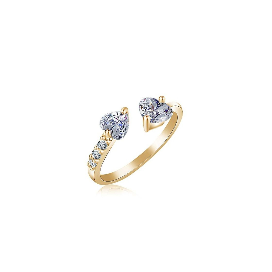 Moda YAZILIND chapado en oro exquisito corte de zirconia cubicos chispeantes ajustable anillo