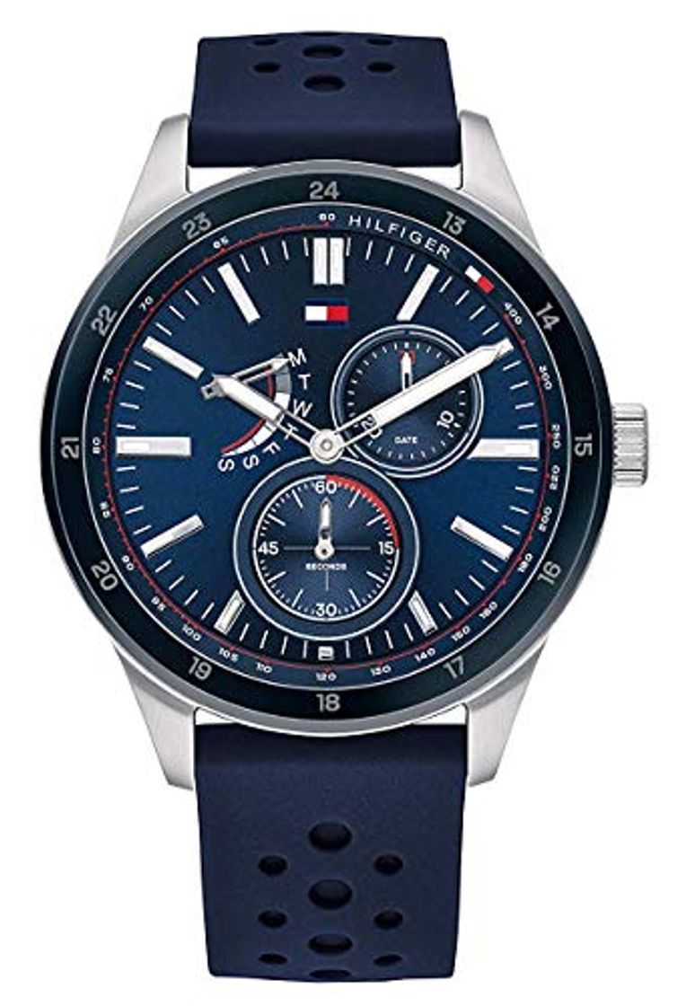 Moda Tommy Hilfiger Reloj Analógico para Hombre de Cuarzo con Correa en Silicona 1791635