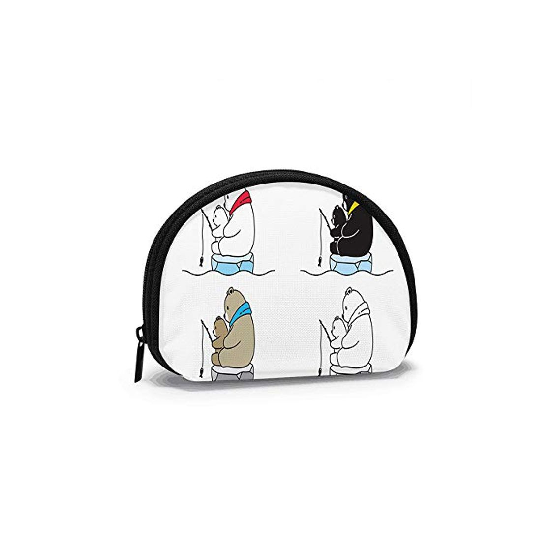 Moda Oso Polar Pesca Iceberg Animales Monedero Cambio Bolsa de Efectivo Cremallera Monedero pequeño Carteras Bolsa de cosméticos Bolsa de Almacenamiento