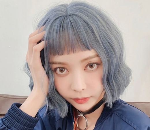 Gradient gray-blue wig KF90093 | unzzy