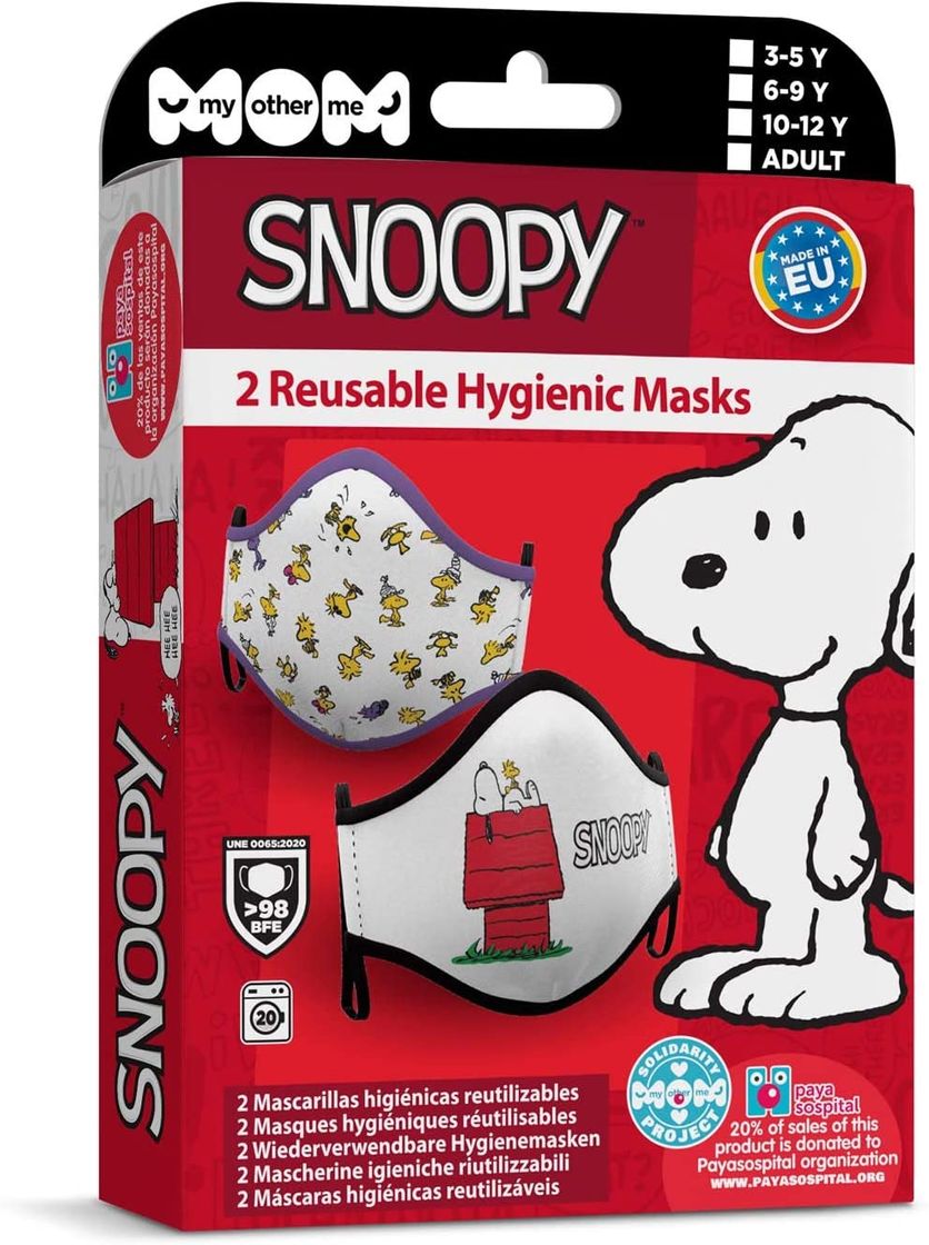 Fashion My Other Me Snoopy 2 mascarillas higienicas Premium Varias Tallas