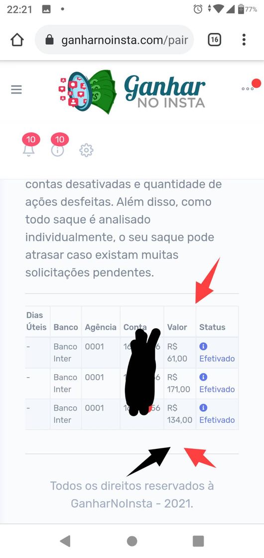 Site para ganhar dinheiro com o Instagram prova de pagamento