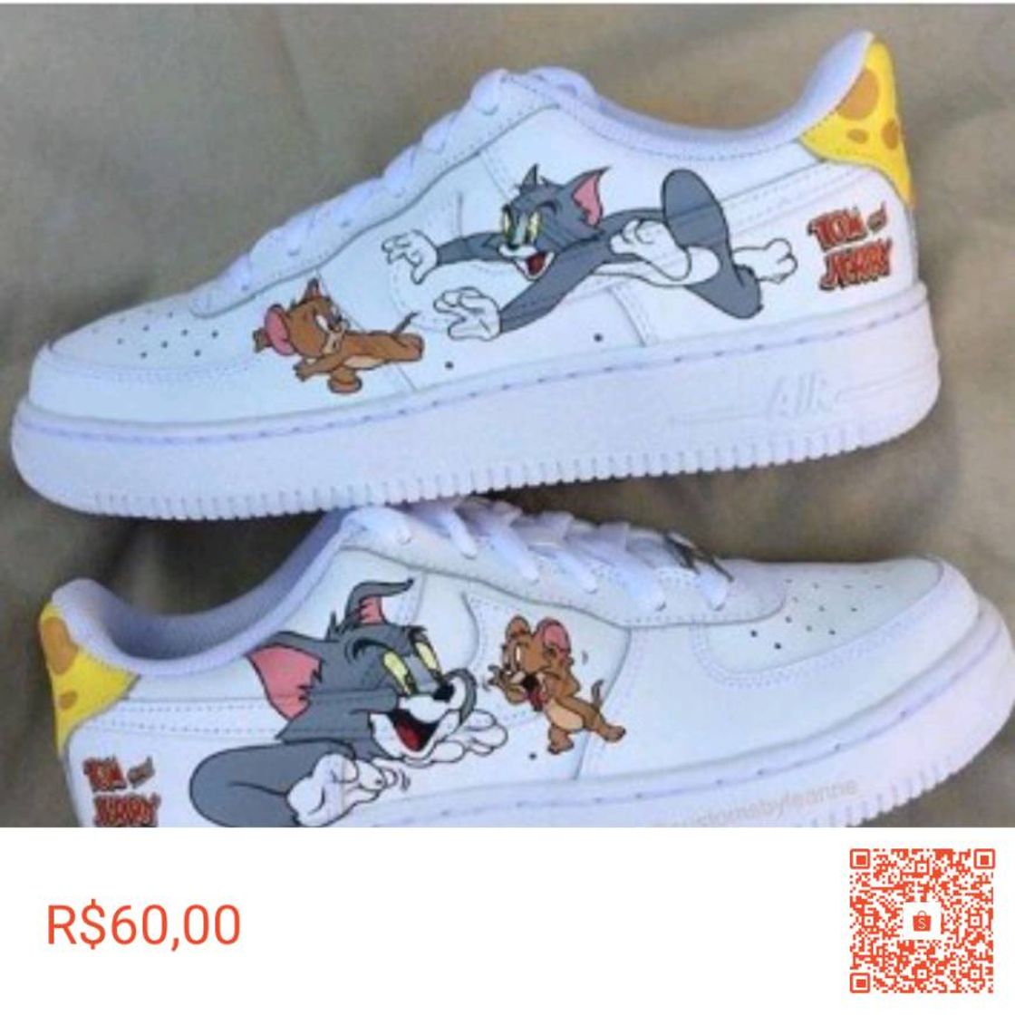 Fashion Tênis Air force Tom e Jerry 