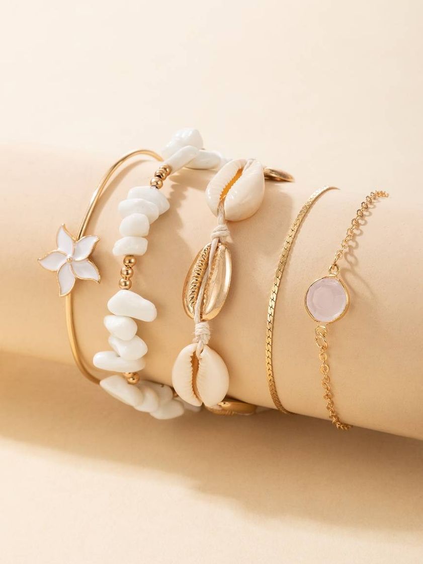 Moda Pulseiras de conchas 