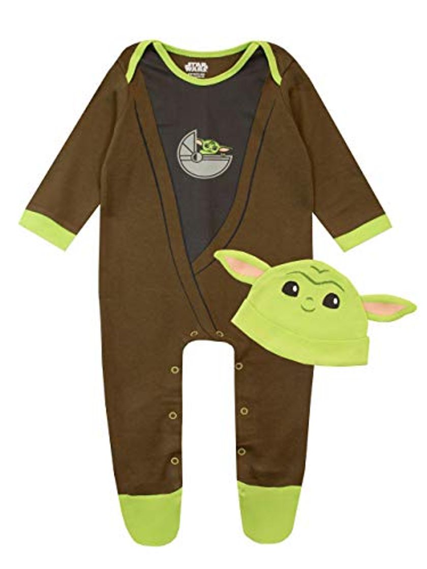 Fashion Star Wars Pijama Entera y Sombrero para Niños Bebés The Mandalorian Baby