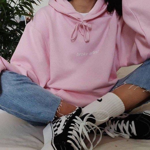 pink hoodie