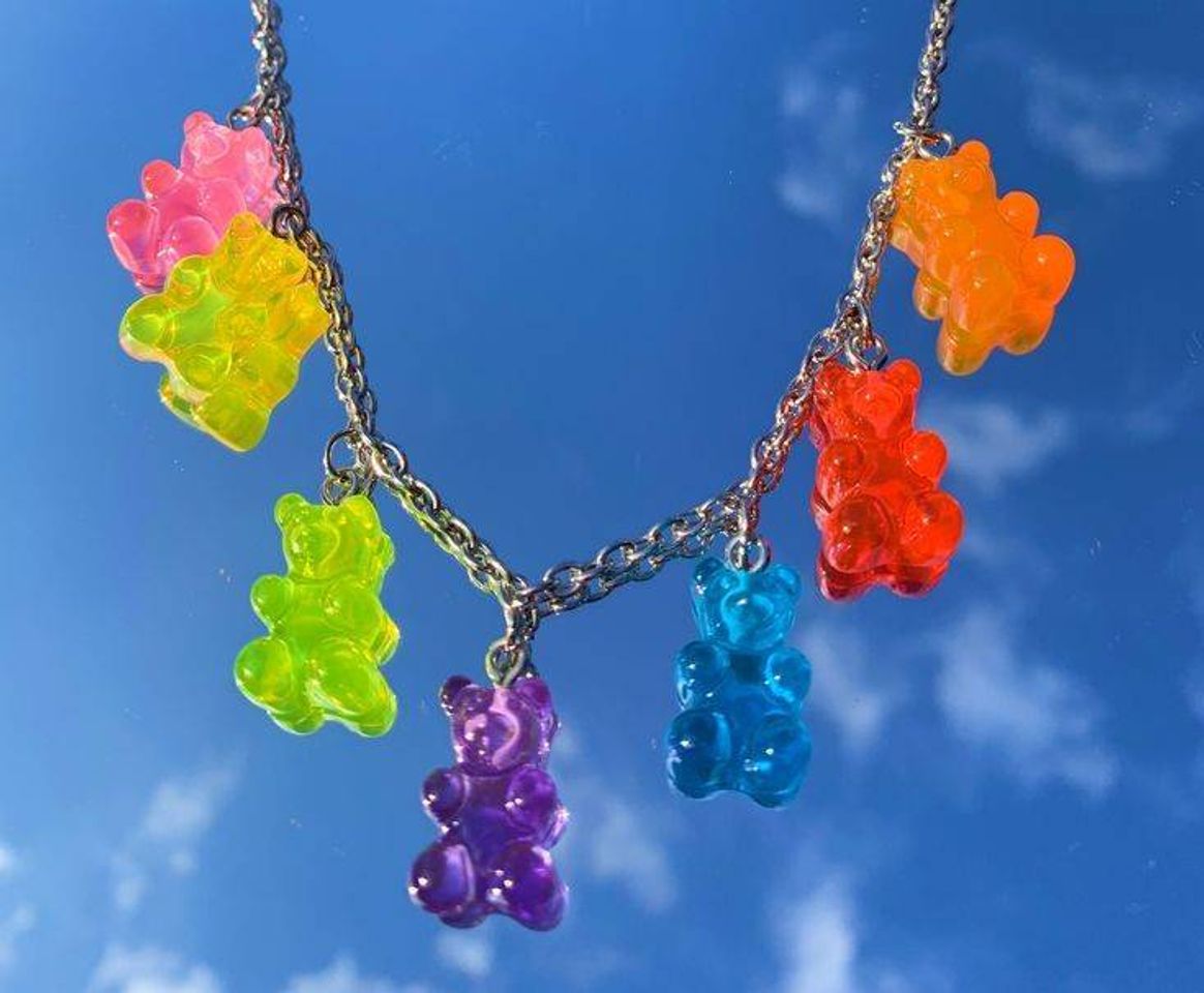 Social jelly bear necklace