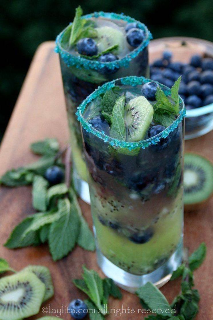 Restaurantes mojito de kiwi e blueberry