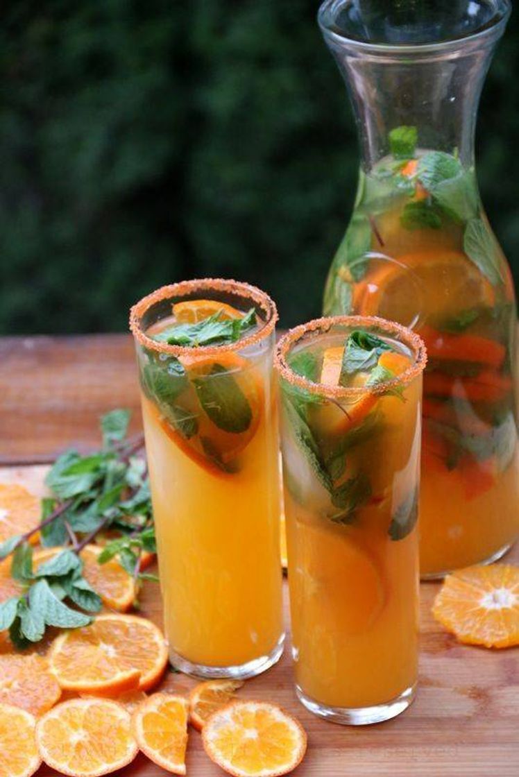 Restaurantes mojito de laranja e hortelã