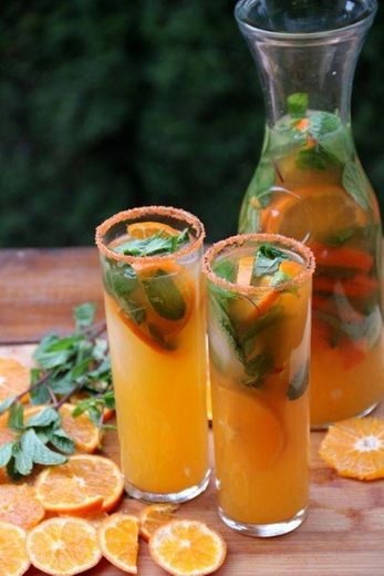 mojito de laranja e hortelã