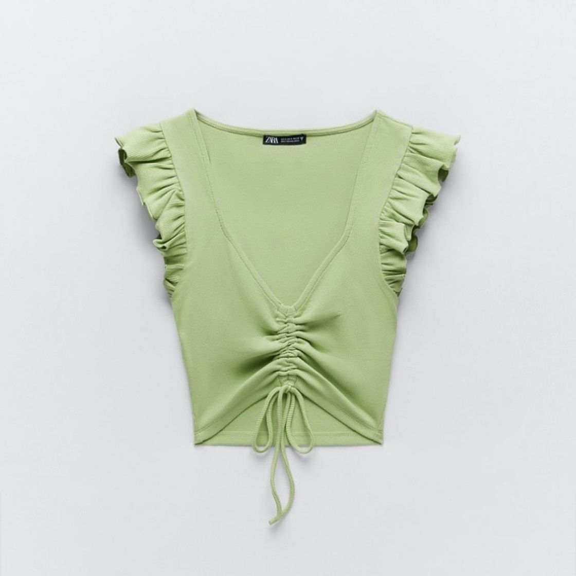 Social Camiseta crop volantes