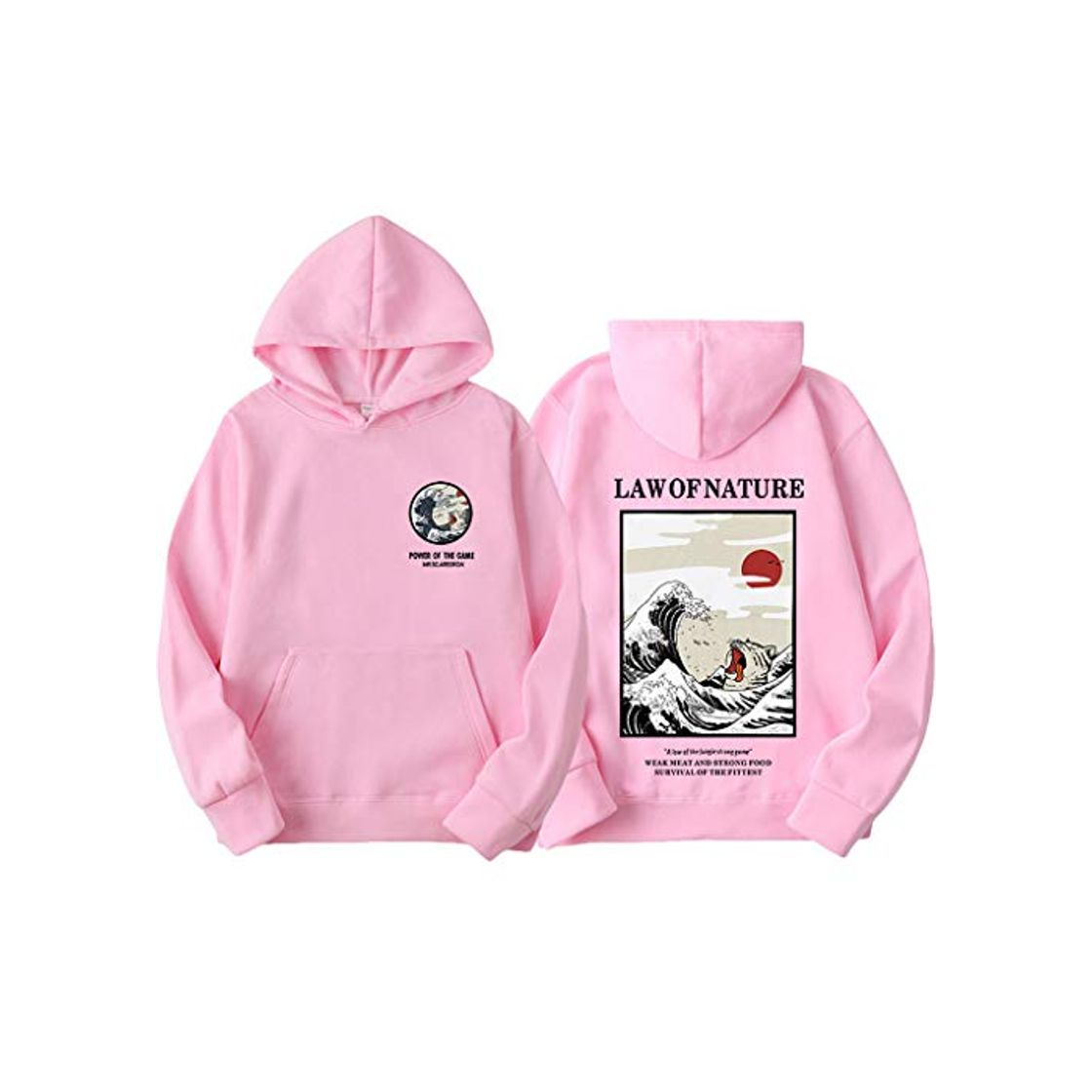 Fashion Divertida Ola de Gato Impreso Sudaderas con Capucha Estilo japonés Hip Hop Casual Hombres Sudaderas Streetwear