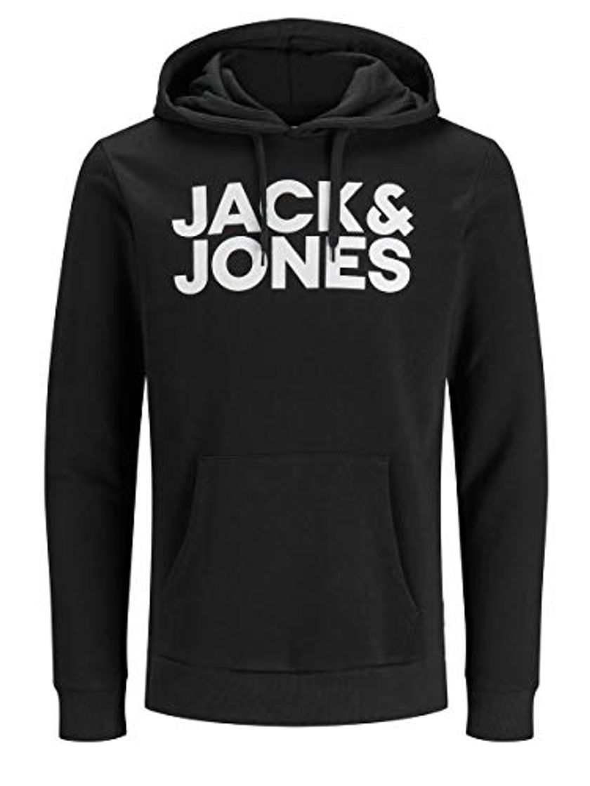 Fashion Jack & Jones Jjecorp Logo Sweat Hood Noos Capucha, Negro