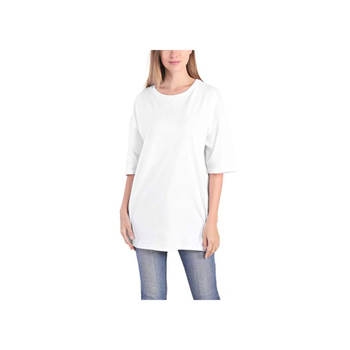 Moda Largas Camisetas Mujer Manga Corta Algodón Marca Moda Basicas Túnica Camisas Ropa