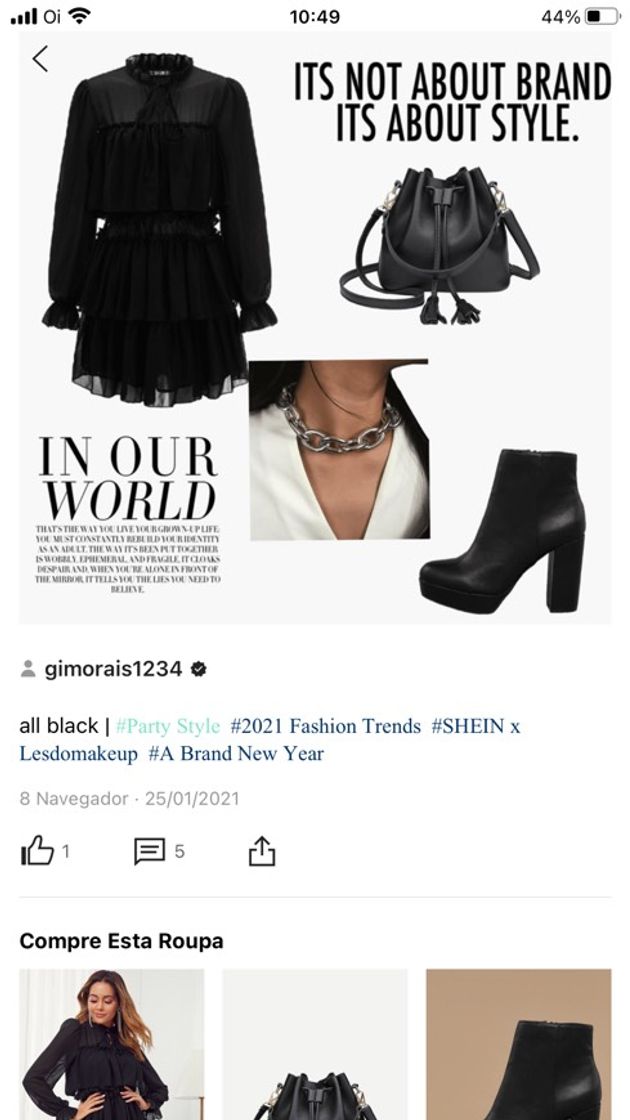 Social Look All Black Shein 