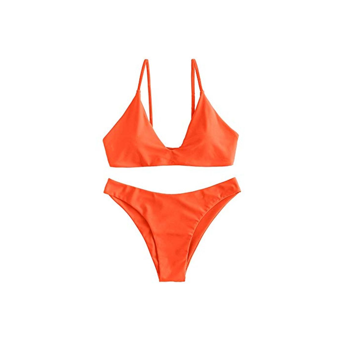 Fashion ZAFUL Conjunto de bikini de dos piezas para mujer con sujetador de corte alto y acolchado