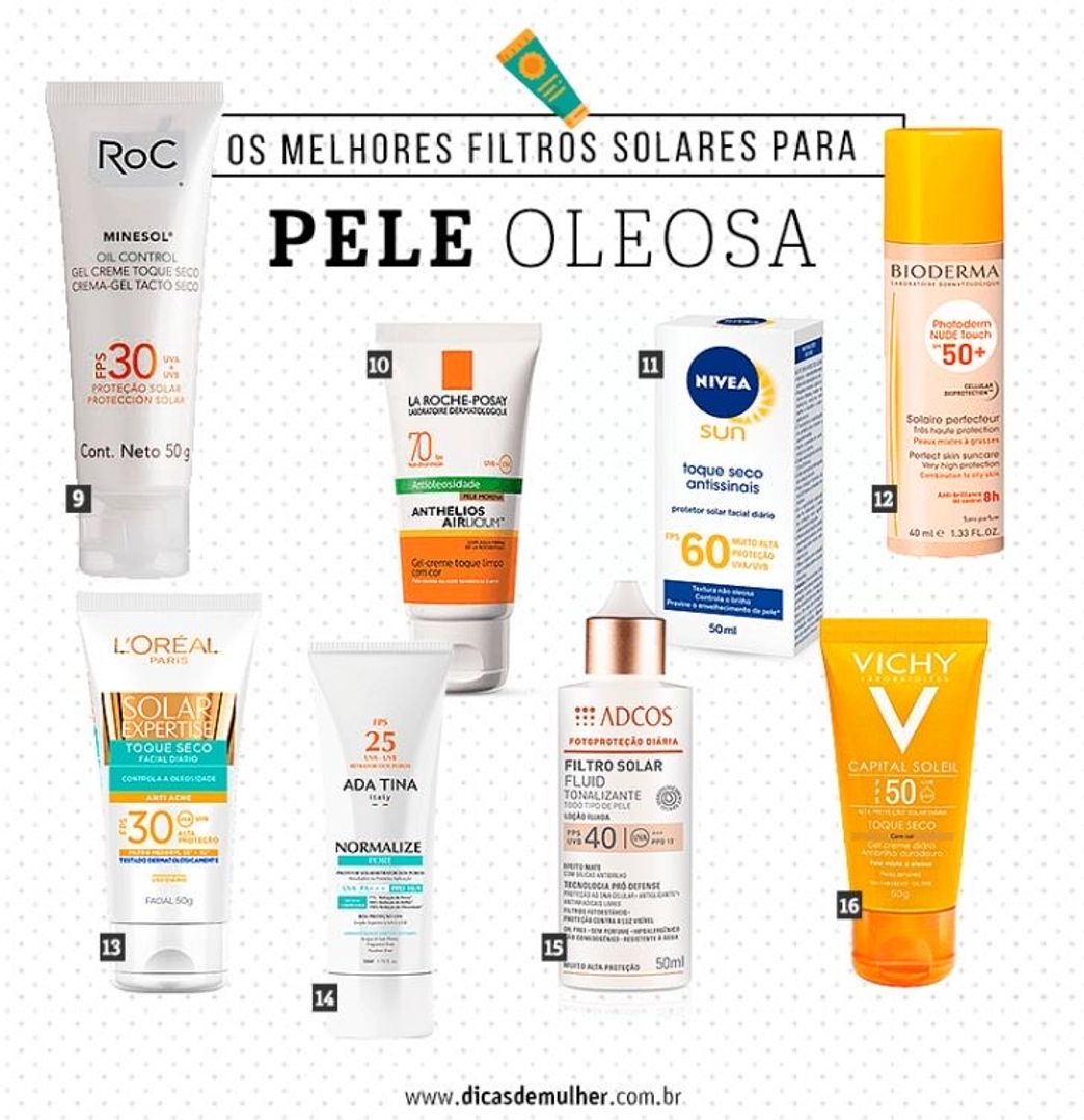 Fashion Filtros Solares para pele oleosa