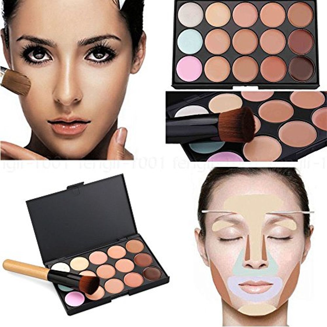 Producto Boolavard 15 color corrector paleta Kit cepillo gratis maquillaje contorno crema para