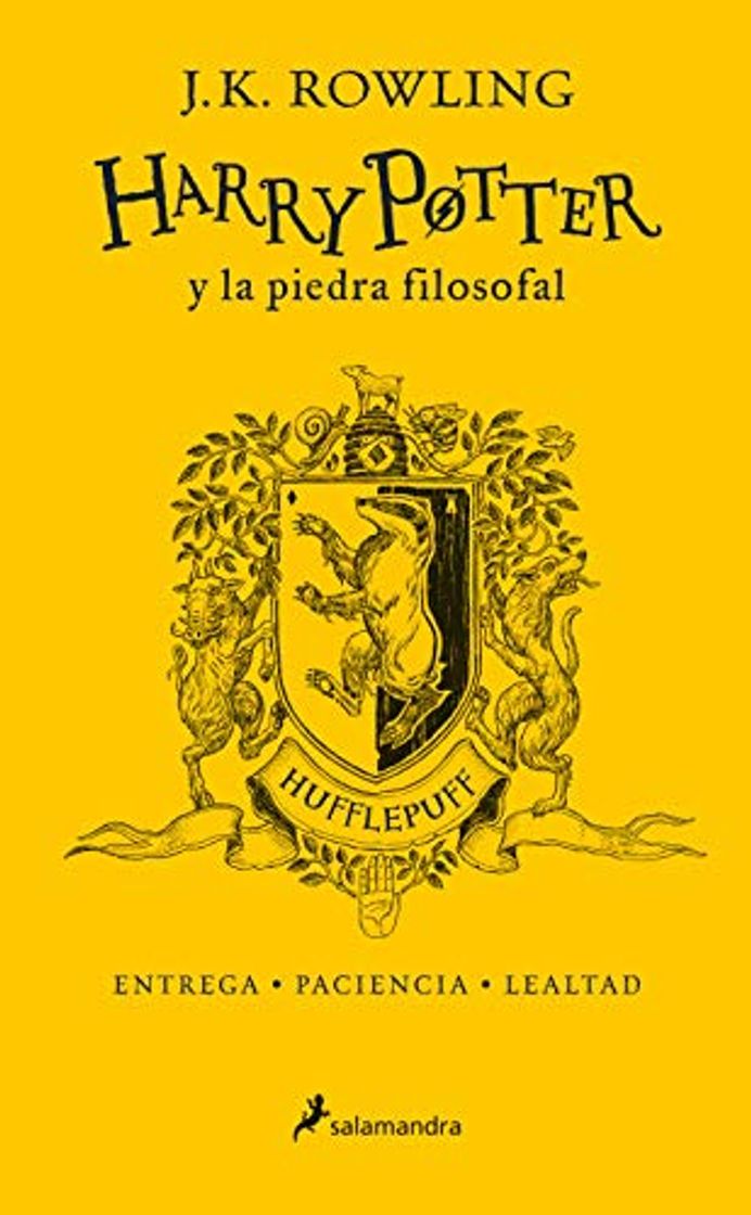 Libros HP y la piedra filosofal-20 aniv-Hufflepuff: Entrega · Paciencia · Lealtad