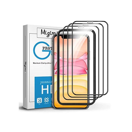 Migimi Protector de Pantalla para iPhone 11/XR, [3 Unidades] Cristal Templado 9H
