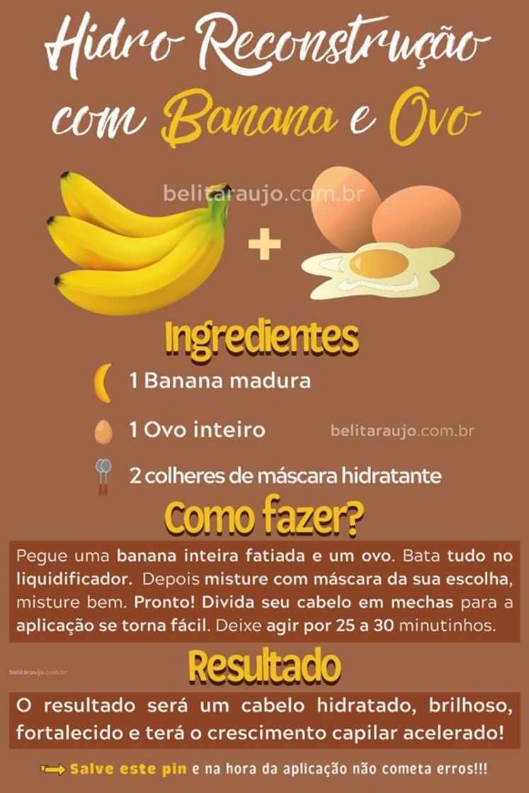 Fashion Hidro Reconstrução com banana e ovo 🥚🍌