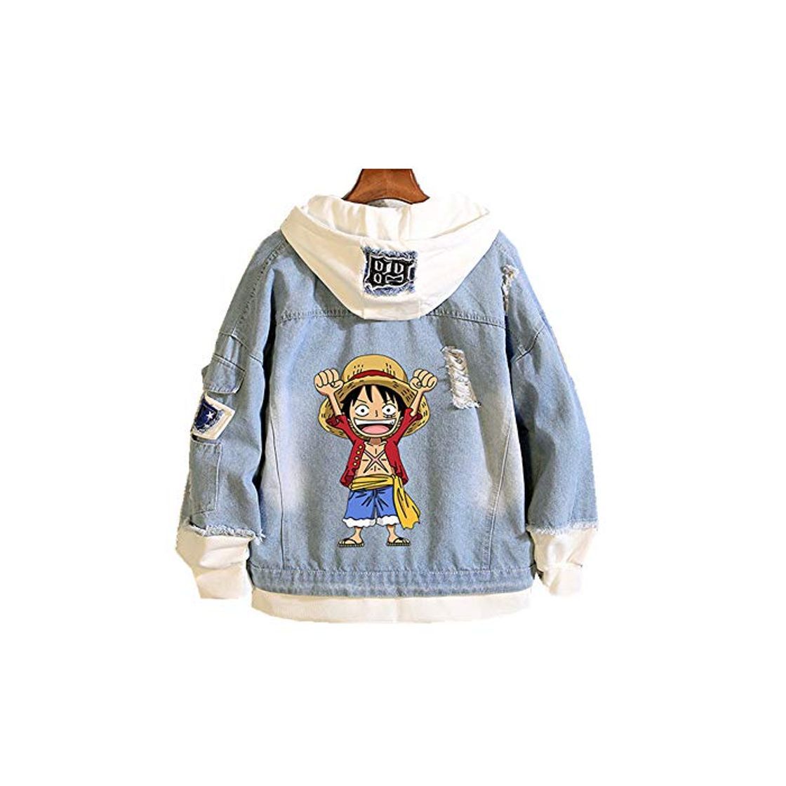 Moda One Piece Anime Hombre Mujer Chaquetas de Mezclilla Denim Jacket Cosplay Jeans