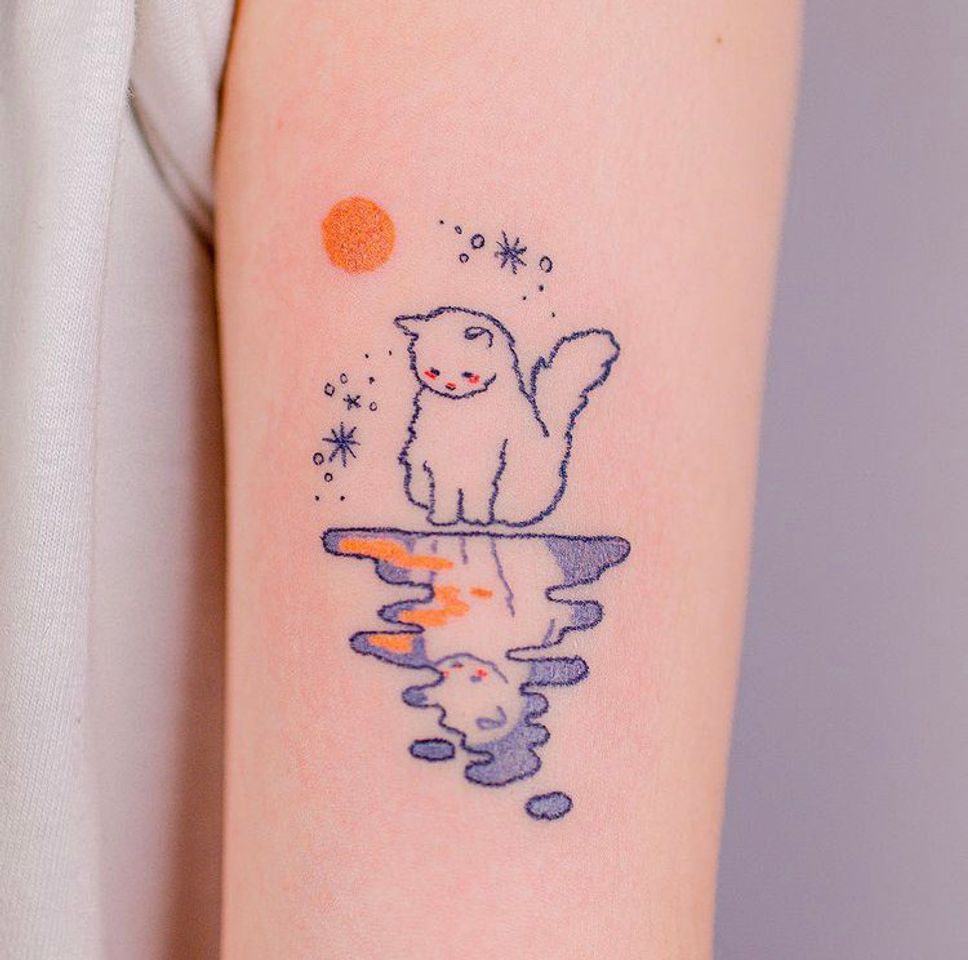 Fashion tatuagem gatinho 