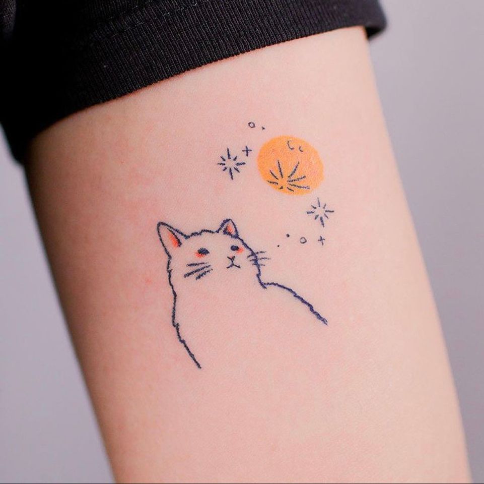 Fashion tatuagem gatinho 