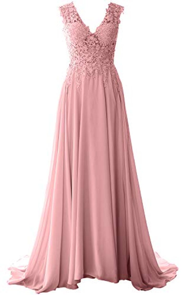 Product MACloth Women Lace Formal Party Evening Gown Sleeveless V Neck Long Prom