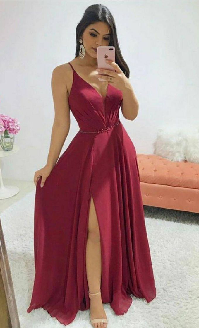 Moda Vestido longo vermelho 😍