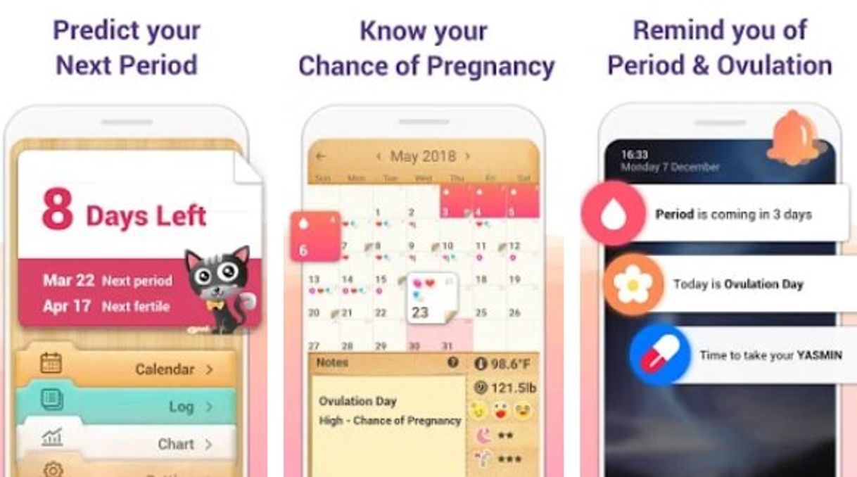 Aplicaciones Period Tracker - Period Calendar Ovulation