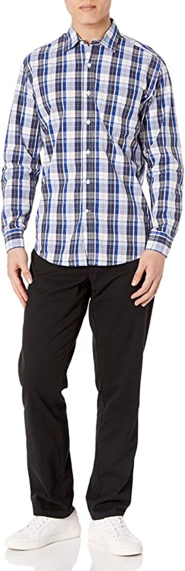 Fashion Amazon Essentials – Camisa informal de popelín de manga larga de corte