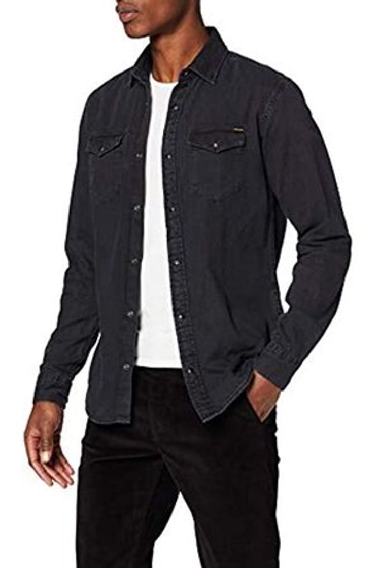 Fashion Jack & Jones Jjesheridan Shirt L/s Camisa Vaquera, Negro