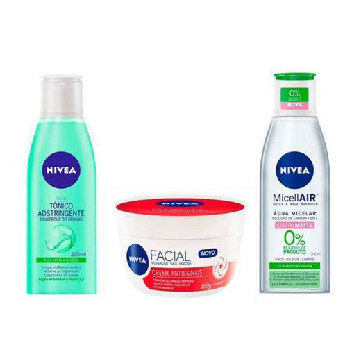 Nivea Limpeza Facial Kit Tônico + Água Micelar + Creme 