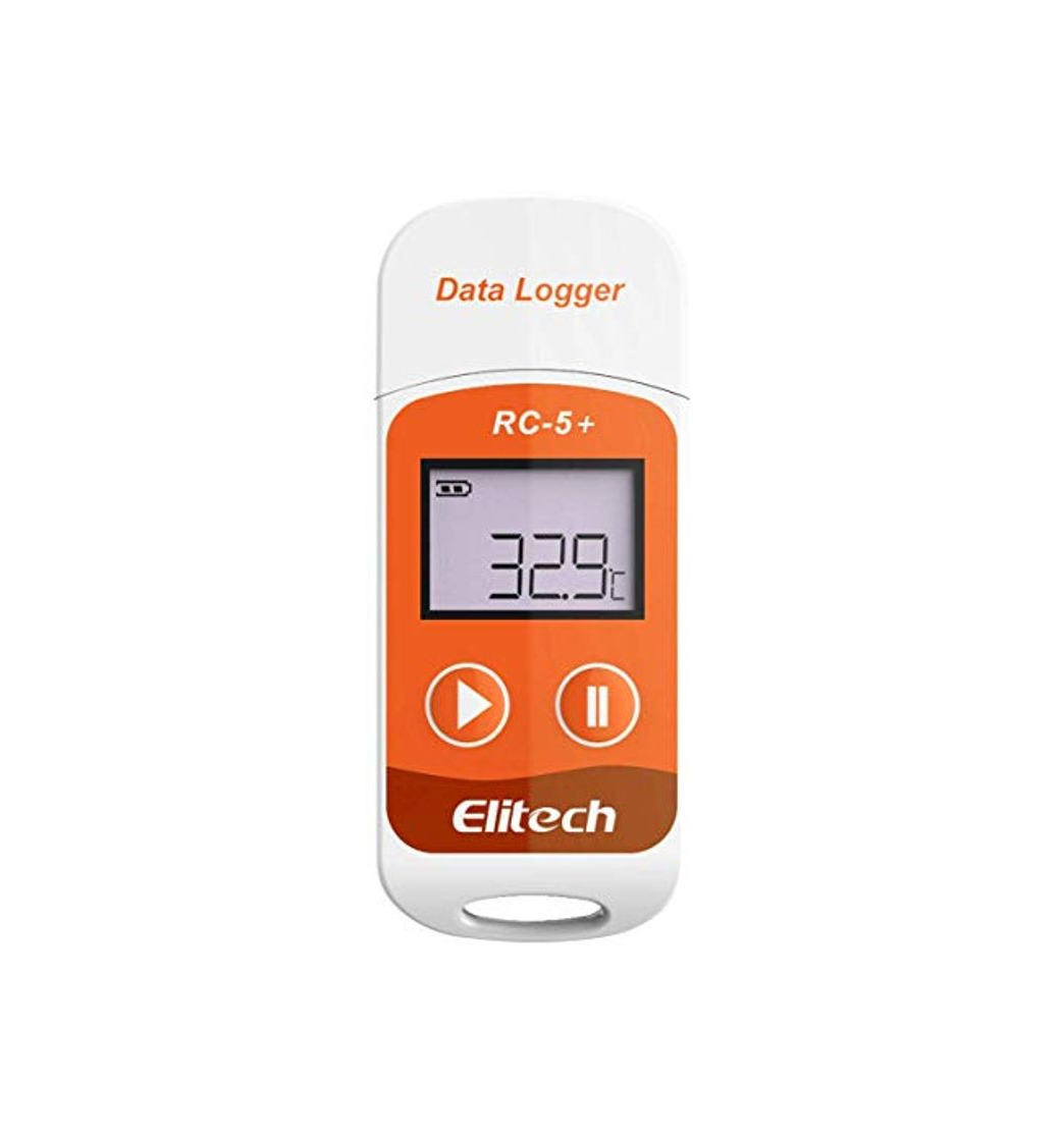 Product Elitech Registrador de temperatura USB, informe PDF, pantalla LCD, capacidad de grabación