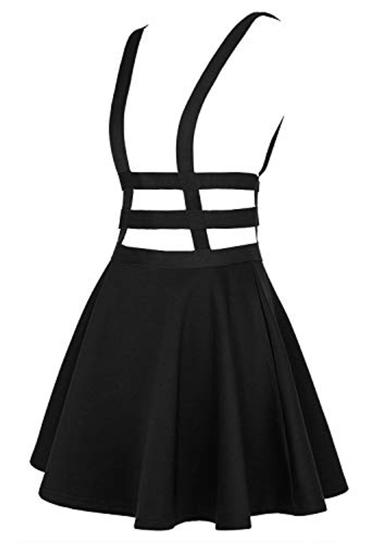 Social EXCHIC Falda de Cintura Elástica con Pliegues de la Moda A-Line Suspender